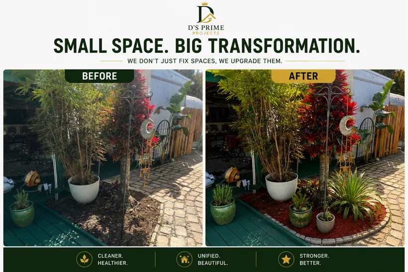 Small space transformation before and after project.